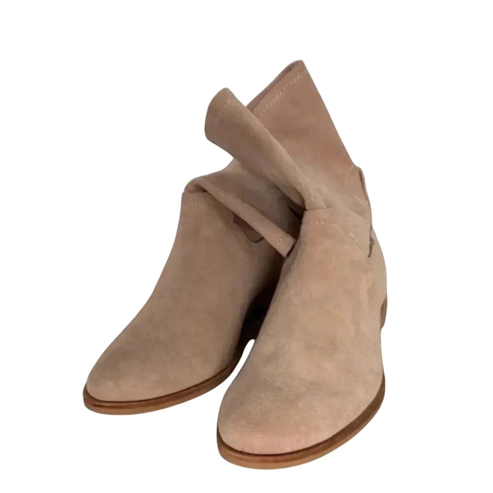 Splendid Tan Suede Boots 8 NWOT Slouch Pull On Ankle Booties Western Cowgirl